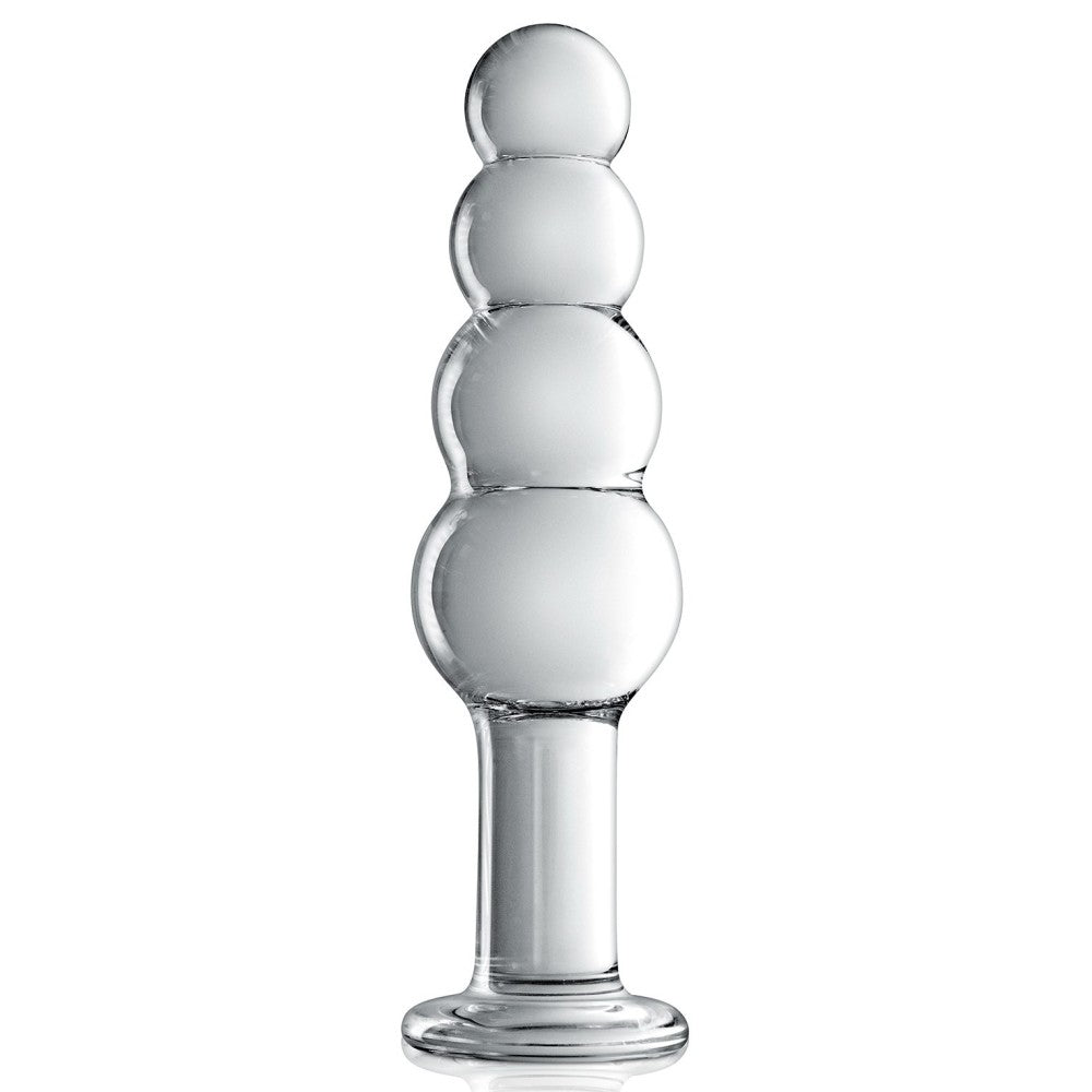 Glossy #9 Beaded Glass Dildo Clear