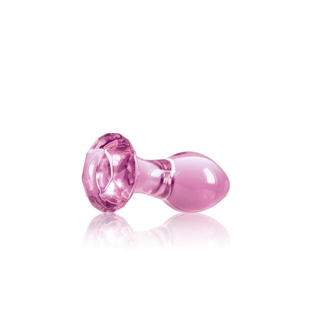 Glass butt plug diamond Crystal pink