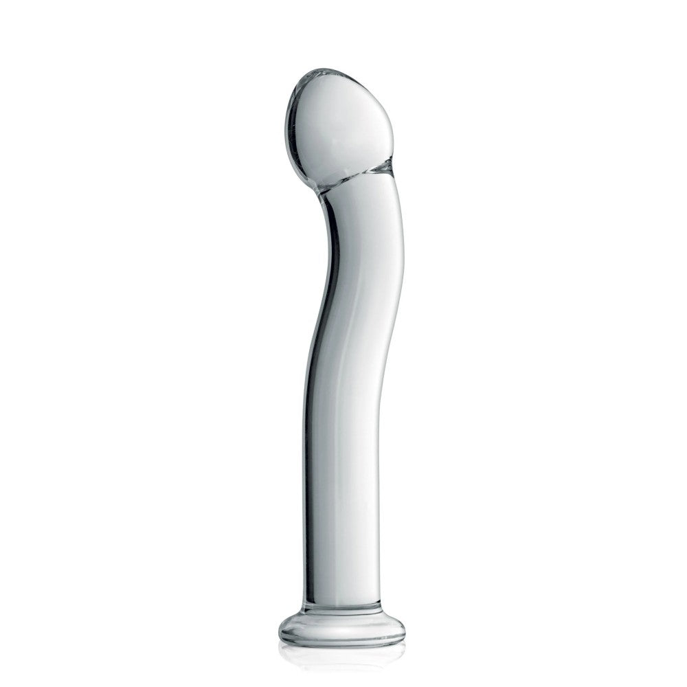 Glass Dildo with a Curve Glossy #27 Transparent
