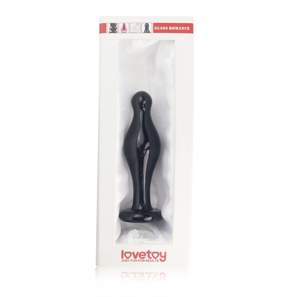 Glass Romance Glass Butt Plug Black