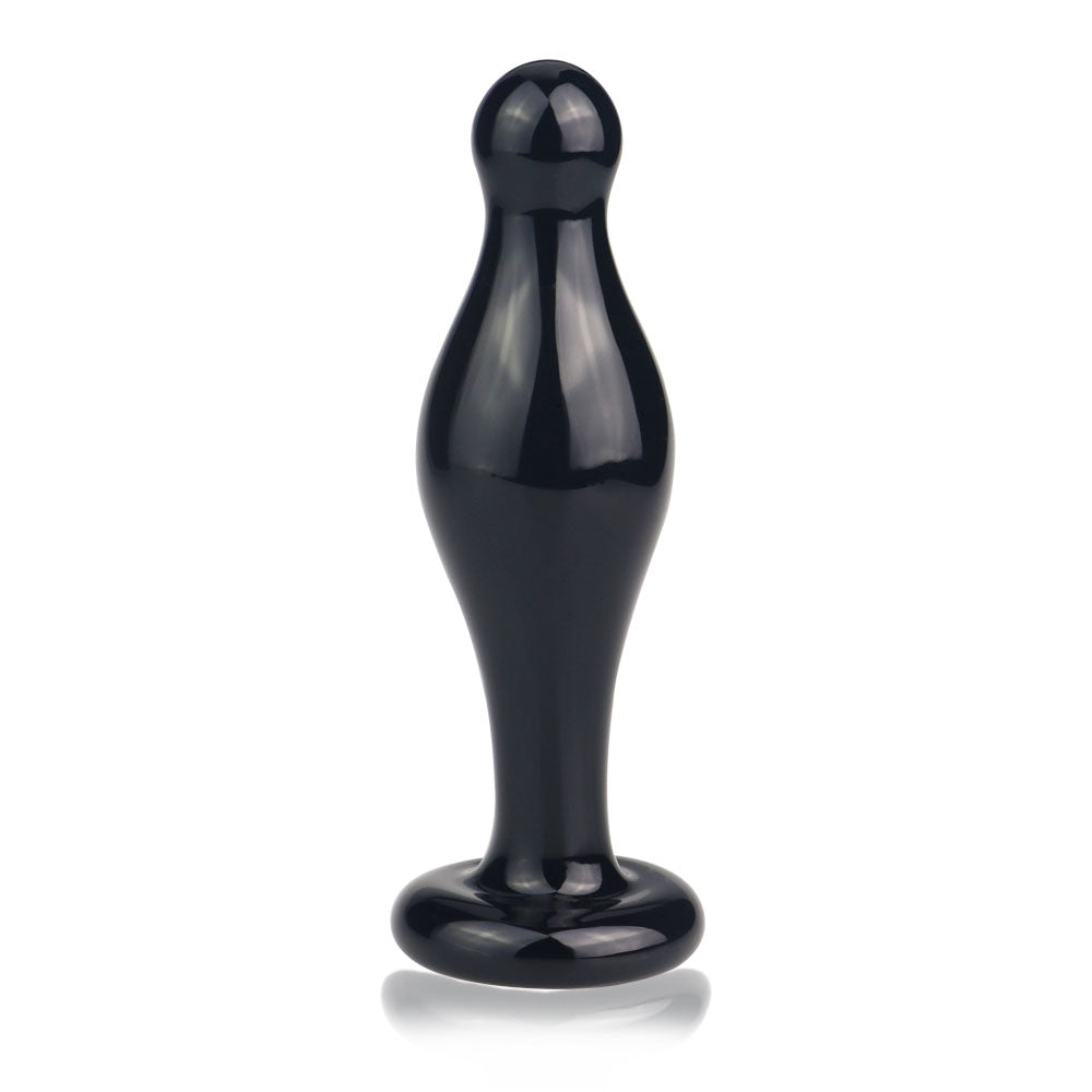 Glass Romance Glass Butt Plug Black