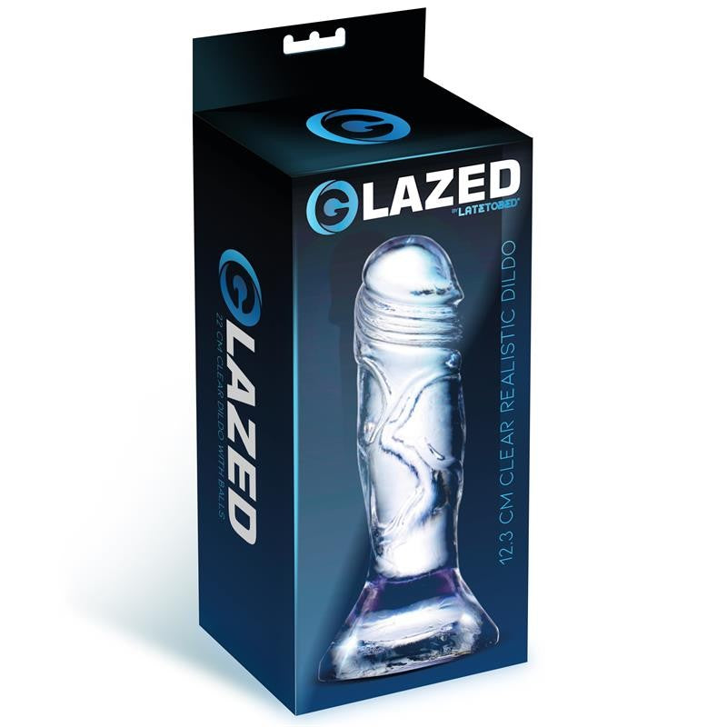 Glazed Small Realistic Dildo Transparent 12.3 cm.