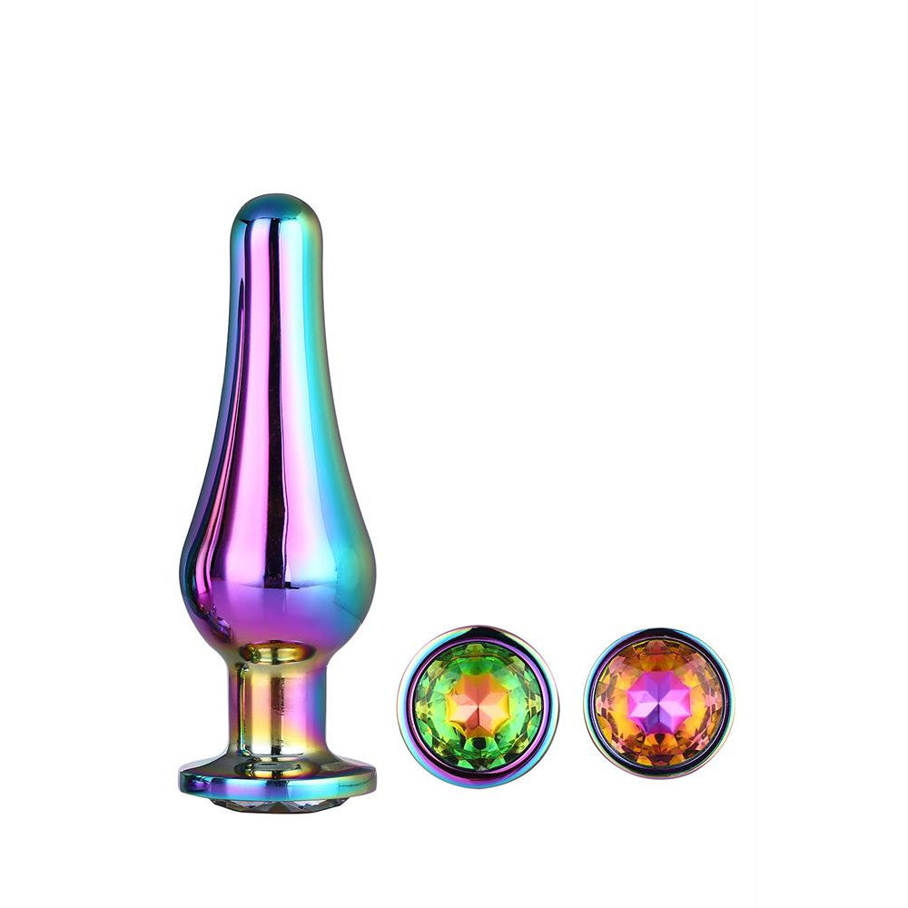 Gleaming Love Multi-Coloured Metal Butt Plugs with Crystals Set of 3 pcs.