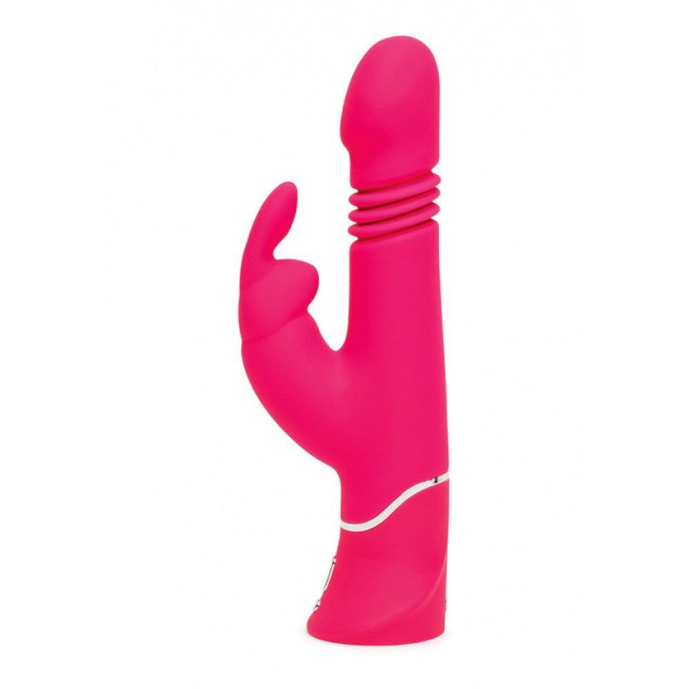 Happy Rabbit Rechargeable Silicone Thrusting Rabbit Vibrator Pink