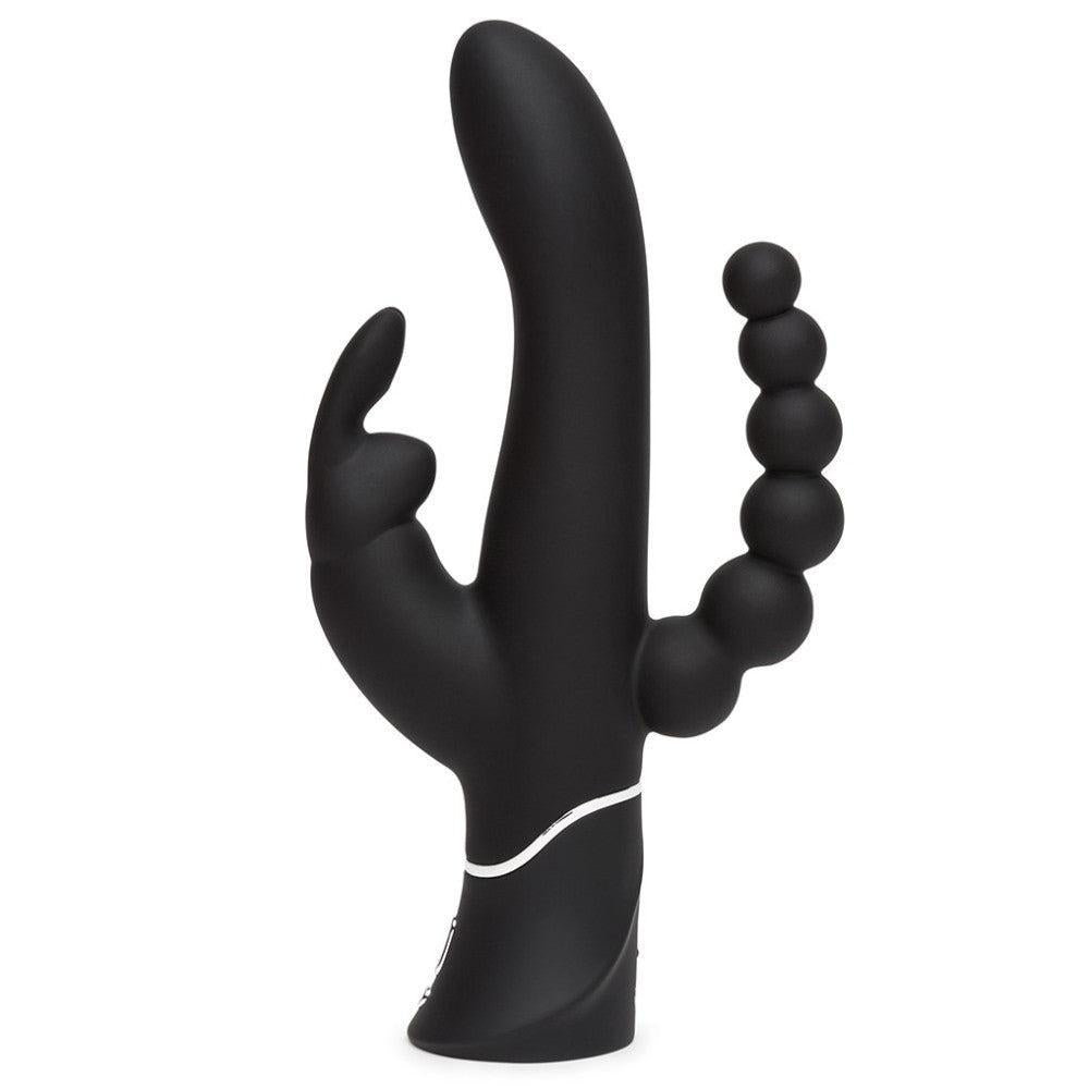 Happy Rabbit Rechargeable Silicone Triple Rabbit Vibrator Black