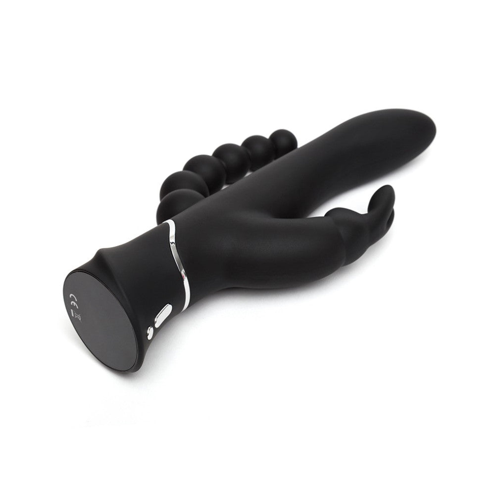 Happy Rabbit Rechargeable Silicone Triple Rabbit Vibrator Black