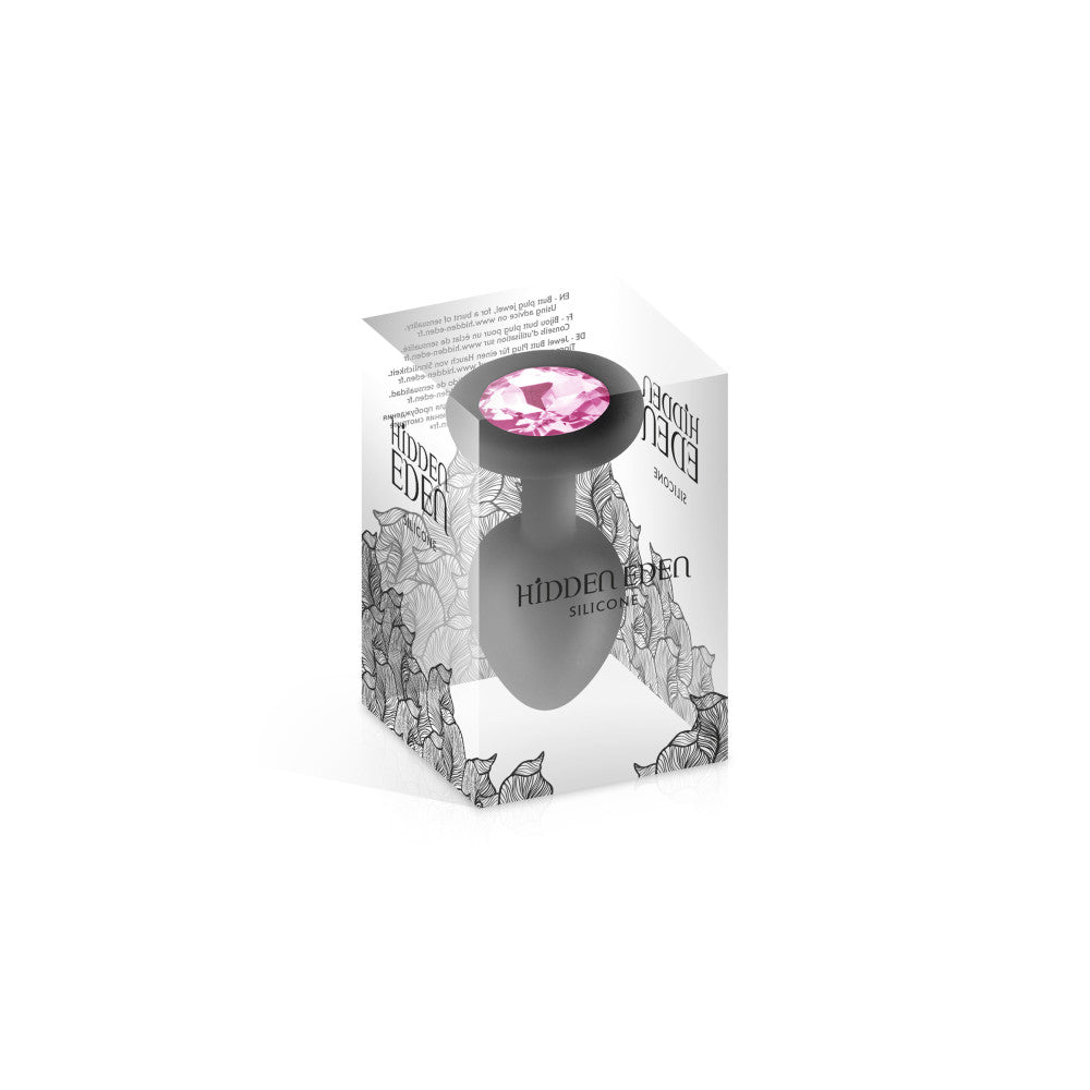 Hidden Eden silicone butt plug with pink crystal size S