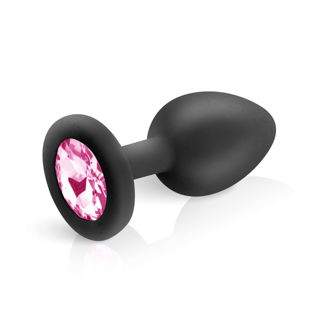 Hidden Eden silicone butt plug with pink crystal size S