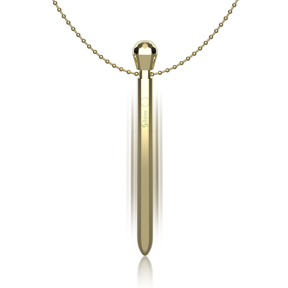 Ibiza Rechargeable Metal Clit Pocket Stimulator Jewellery with Gold Chain
