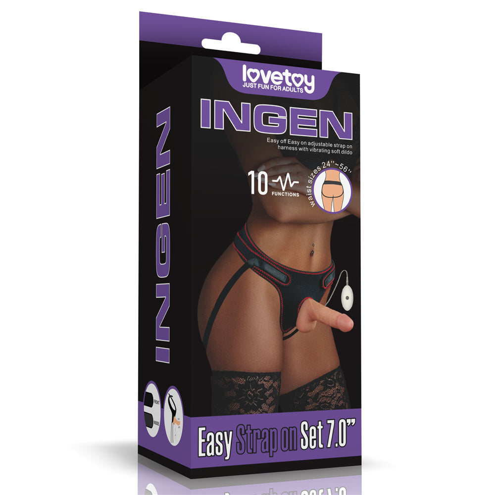 Ingen 7" Adjustable Strap-On Vibrating Realistic Dildo