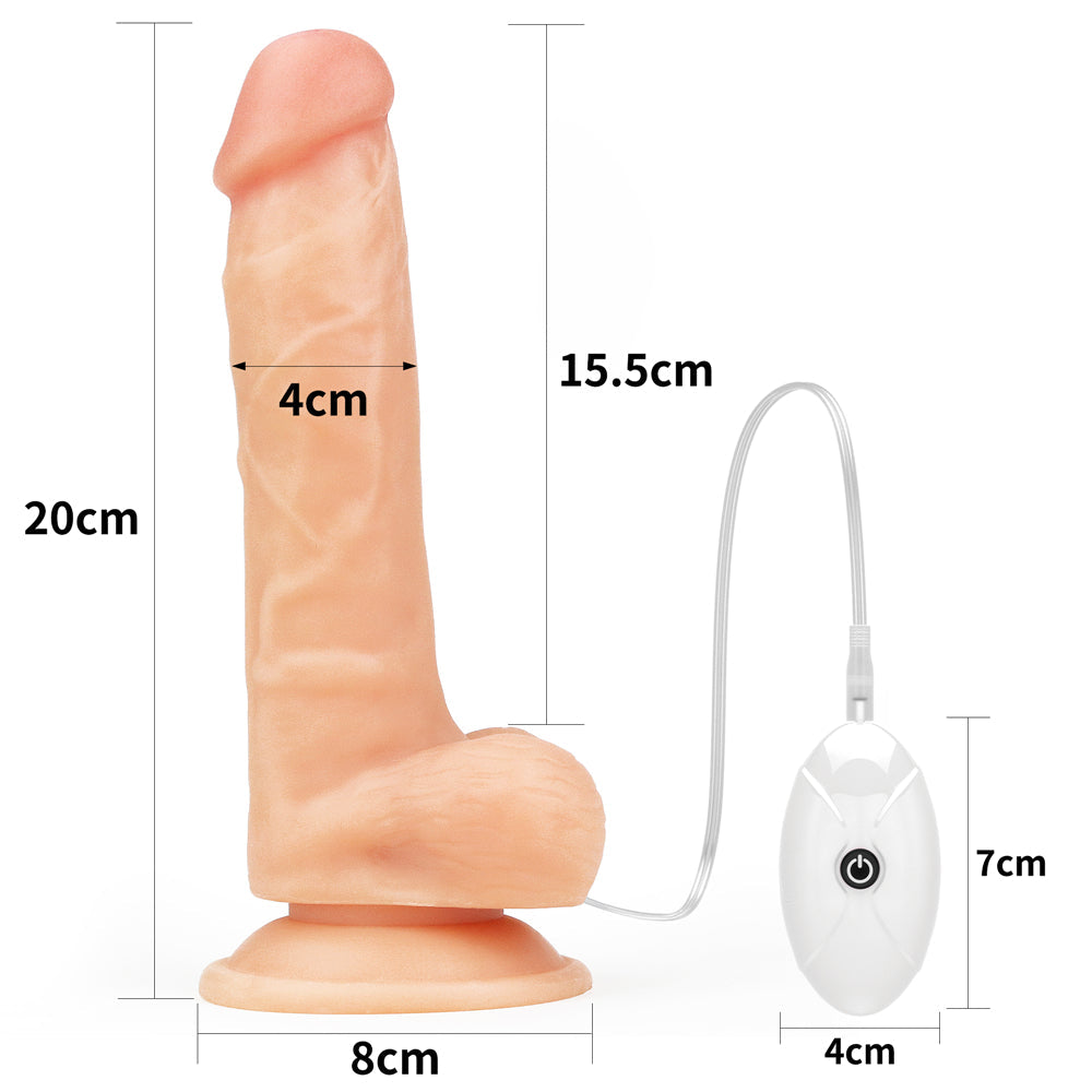 Ingen 7.5" Adjustable Strap-On Vibrating Realistic Testicle Dildo