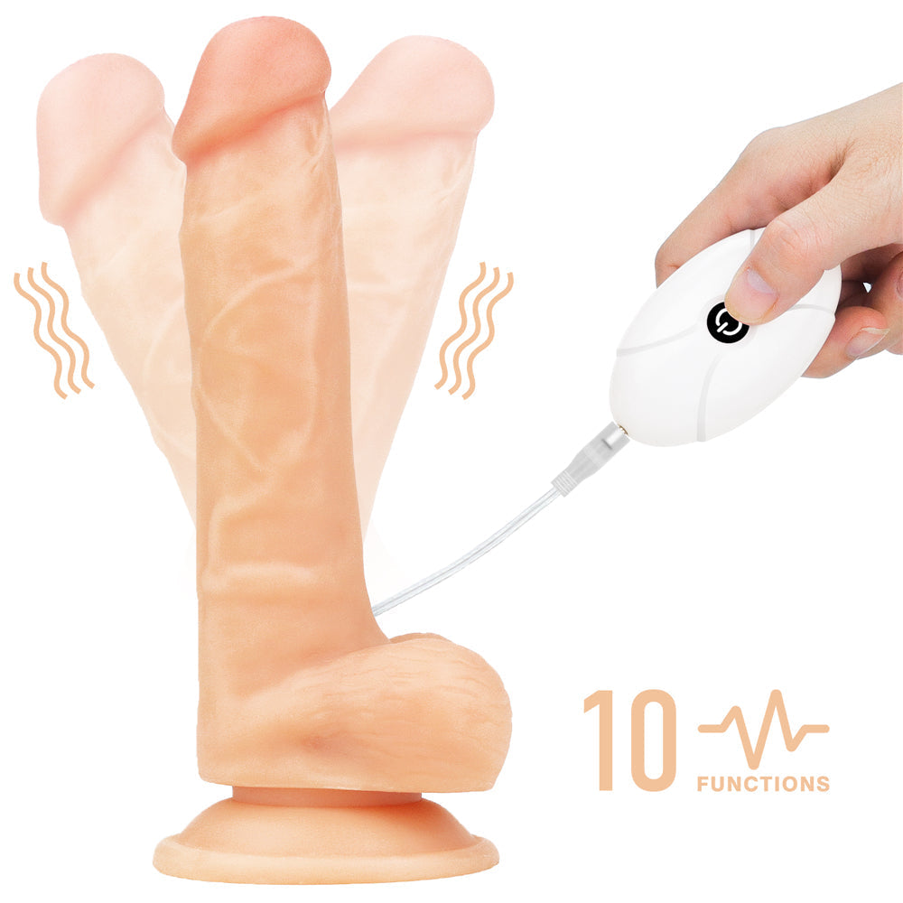 Ingen 7.5" Adjustable Strap-On Vibrating Realistic Testicle Dildo