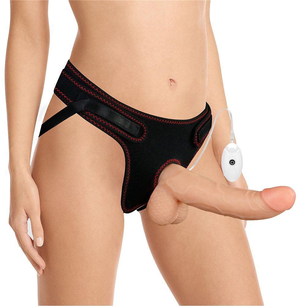 Ingen Strapon Belt Set with Realistic Vibrating Dildo 8.5"