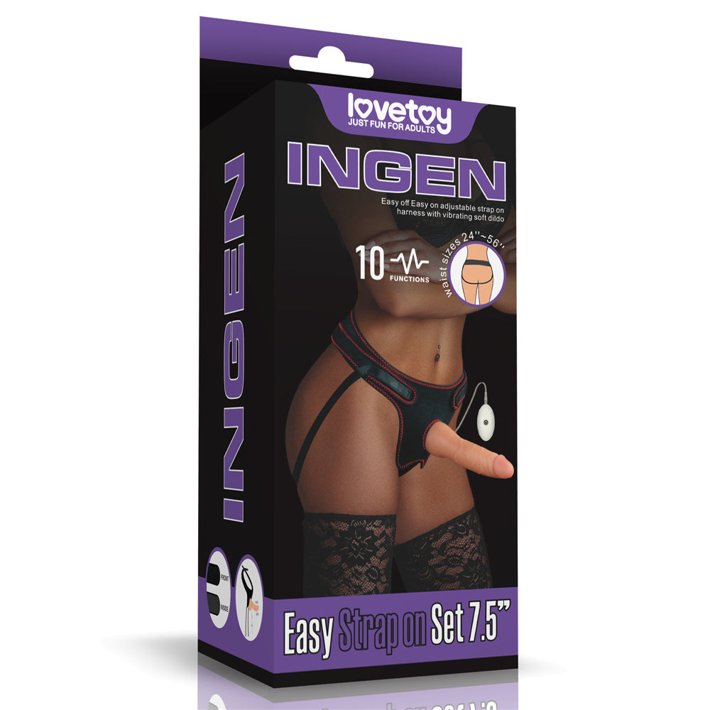 Ingen Adjustable Strap-On Vibrating Realistic Dildo 7.5"