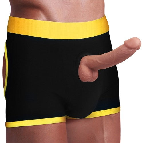 Ingen Black Buttock Cut Out Unisex Strap-On Boxer Briefs XS/S