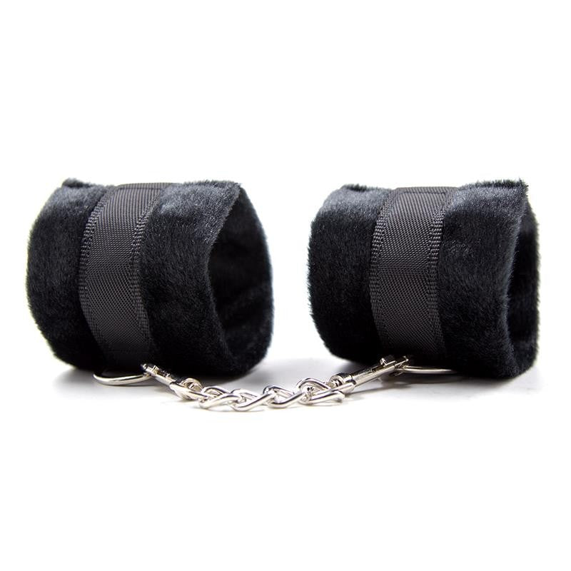 Intoyou Fetish Black Fur Handcuffs