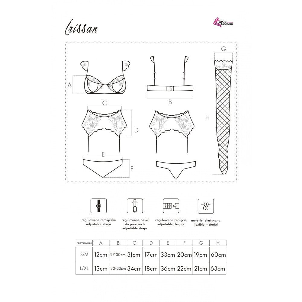 Irissan Erotic Lingerie Set of 4 pieces