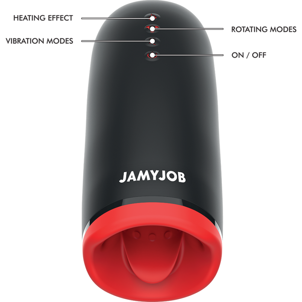 Jamyjob Spin-X Rechargeable Warming and Vibrating Rotating Masturbator