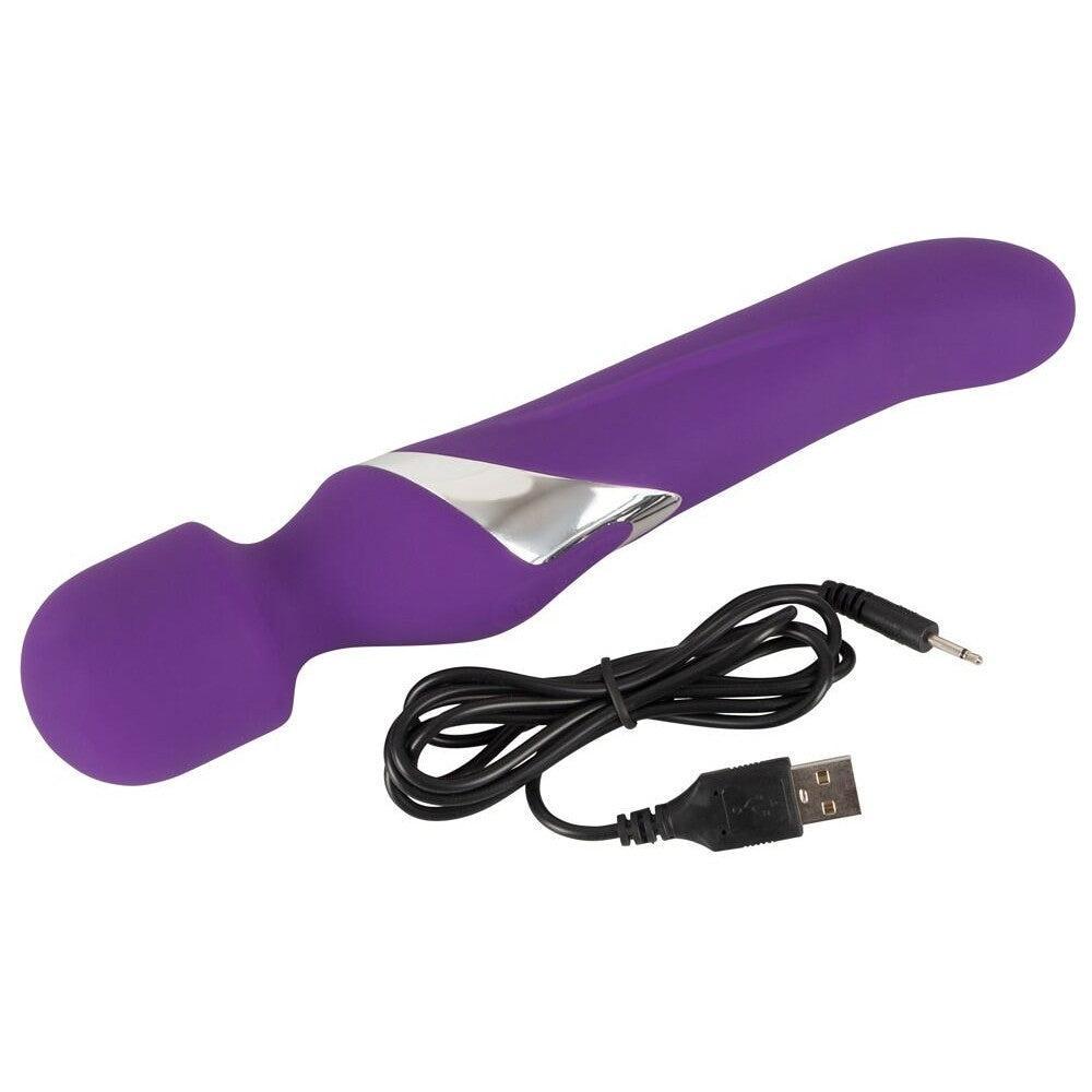 Javida Double Vibrator with Rotating Pearls and Wand Massager