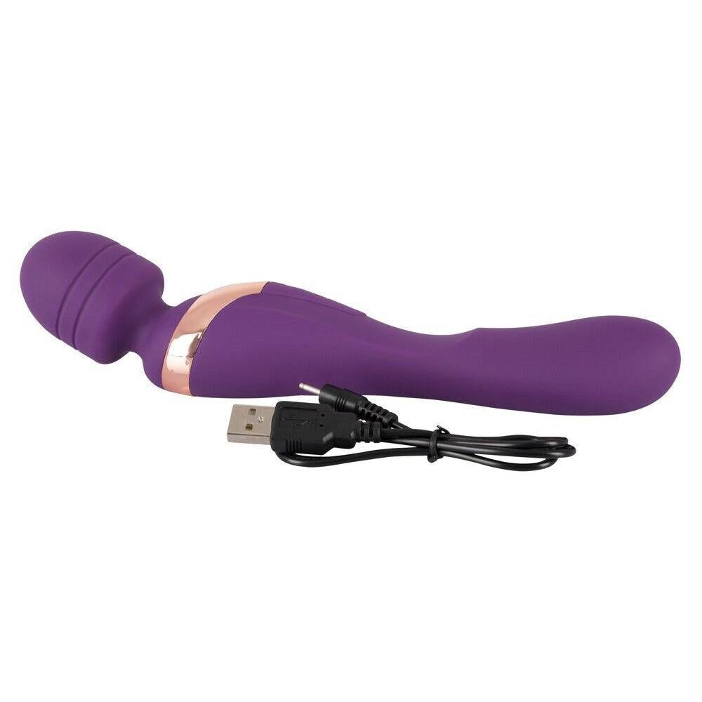 Javida Rechargeable Double Wand Massager and Vibrator Purple