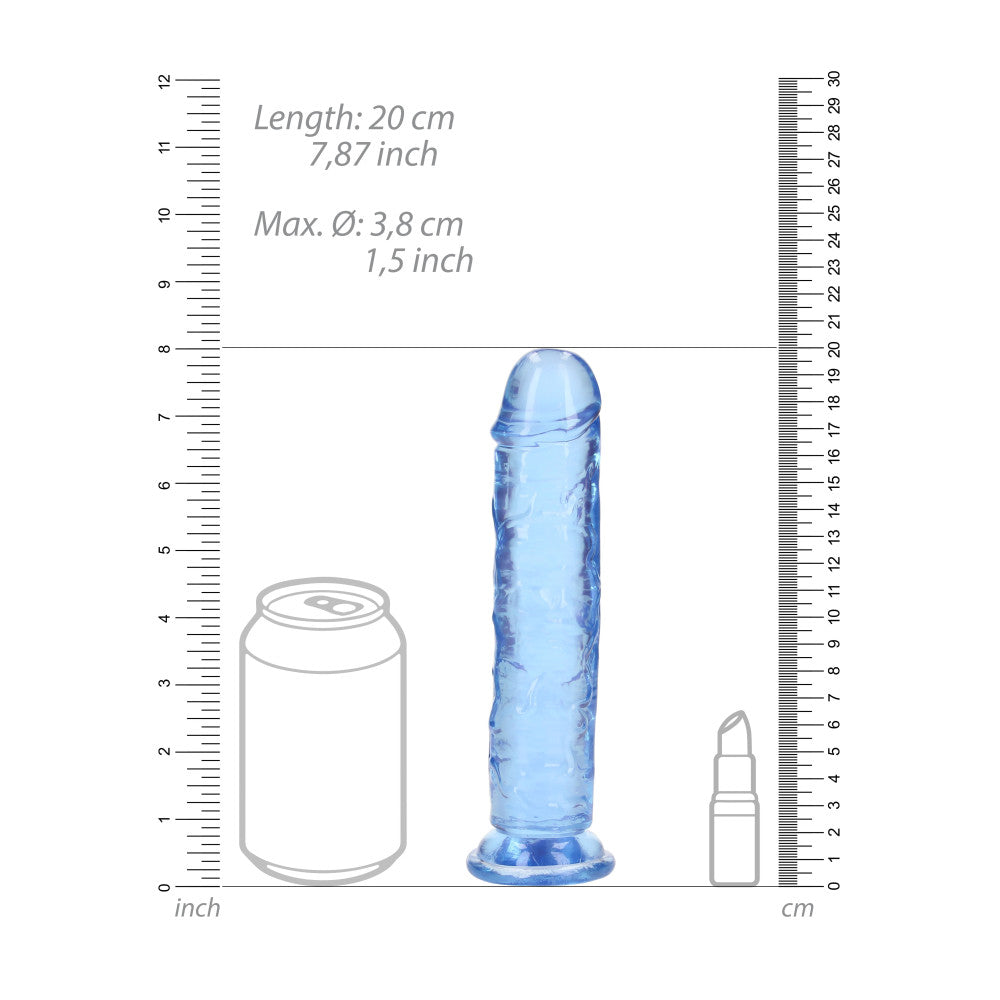 Jelly Dildo Real Rock Crystal Clear 7" Blue