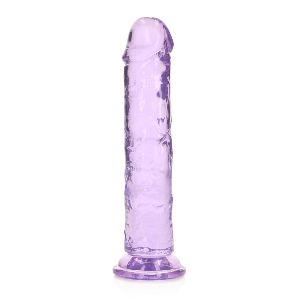 Jelly Dildo Real Rock Crystal Clear 7" Purple