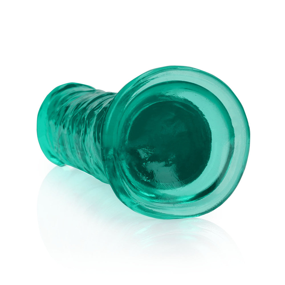 Jelly Dildo Real Rock Crystal Clear 7" Turquoise