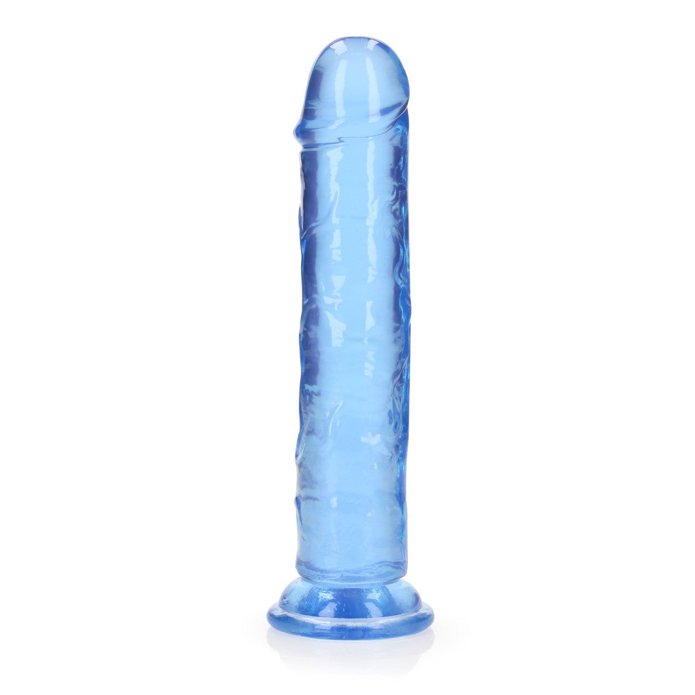 Jelly Dildo Real Rock Crystal Clear 8" Blue