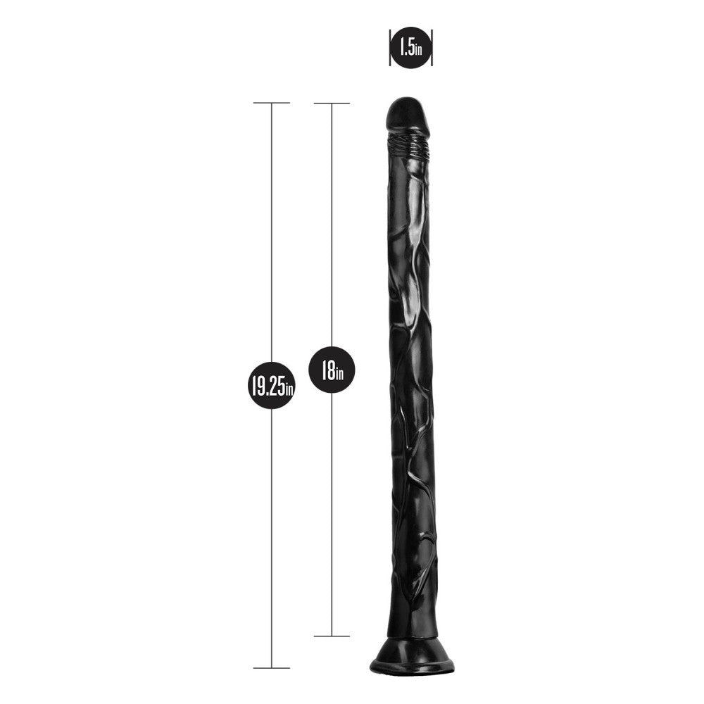 Jet Black Mamba Long Realistic Dildo with Vacuum Base