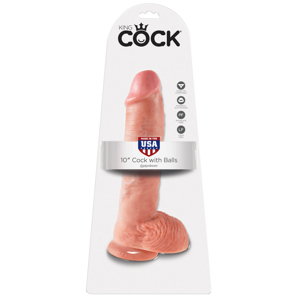 King 10'' Large Realistic Testicle Dildo