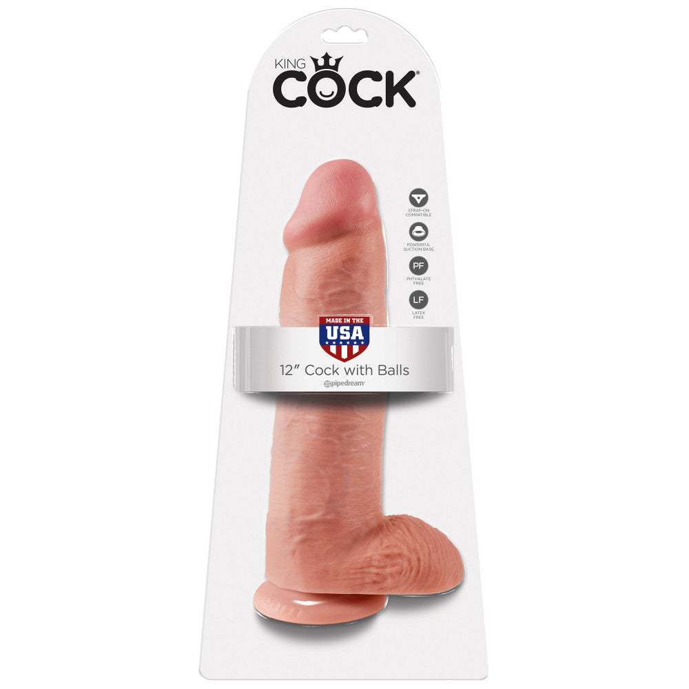 King 12'' Huge Realistic Testicle Dildo
