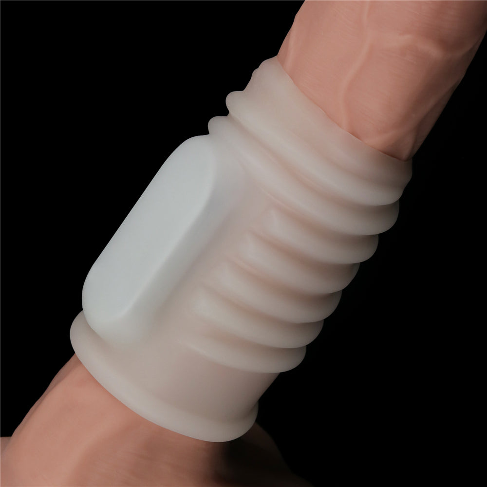 Knights Ring Spiral Ribbed Vibrating Penis Sleeve