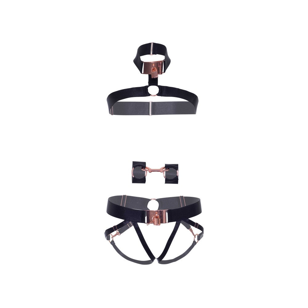 LA Kink Lock & Key 3 Piece BDSM Harness Set