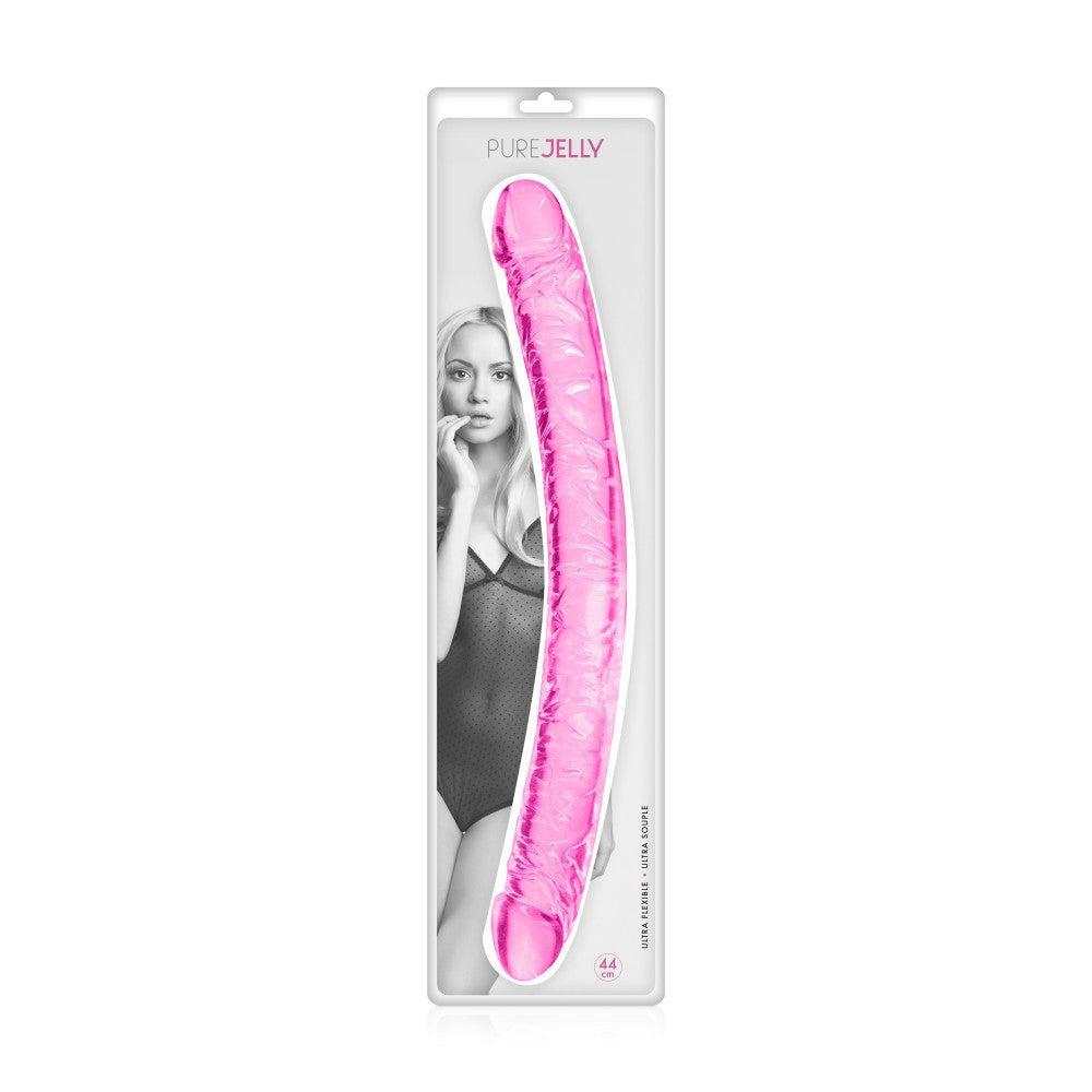 Large Double Ended Jelly Dildo Pure Jelly Pink 44 cm.