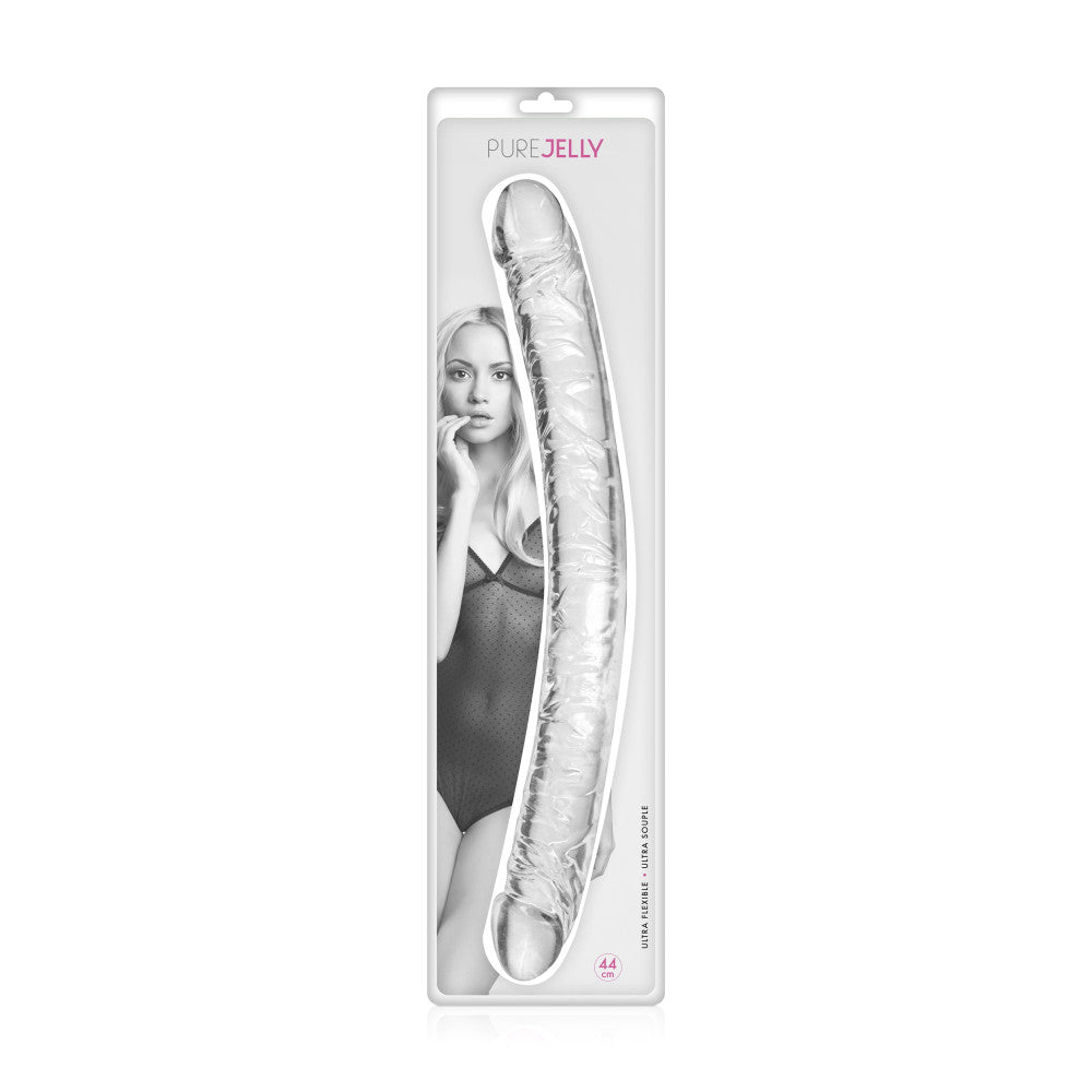 Large Double Ended Jelly Dildo Pure Jelly transparent 44 cm.