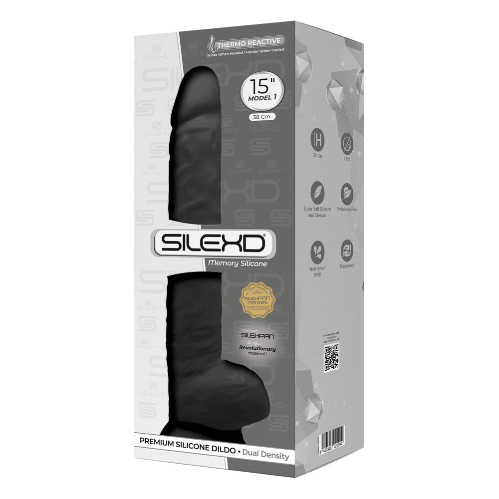 Large Double Layer Silicone Dildo SilexD 15” Black