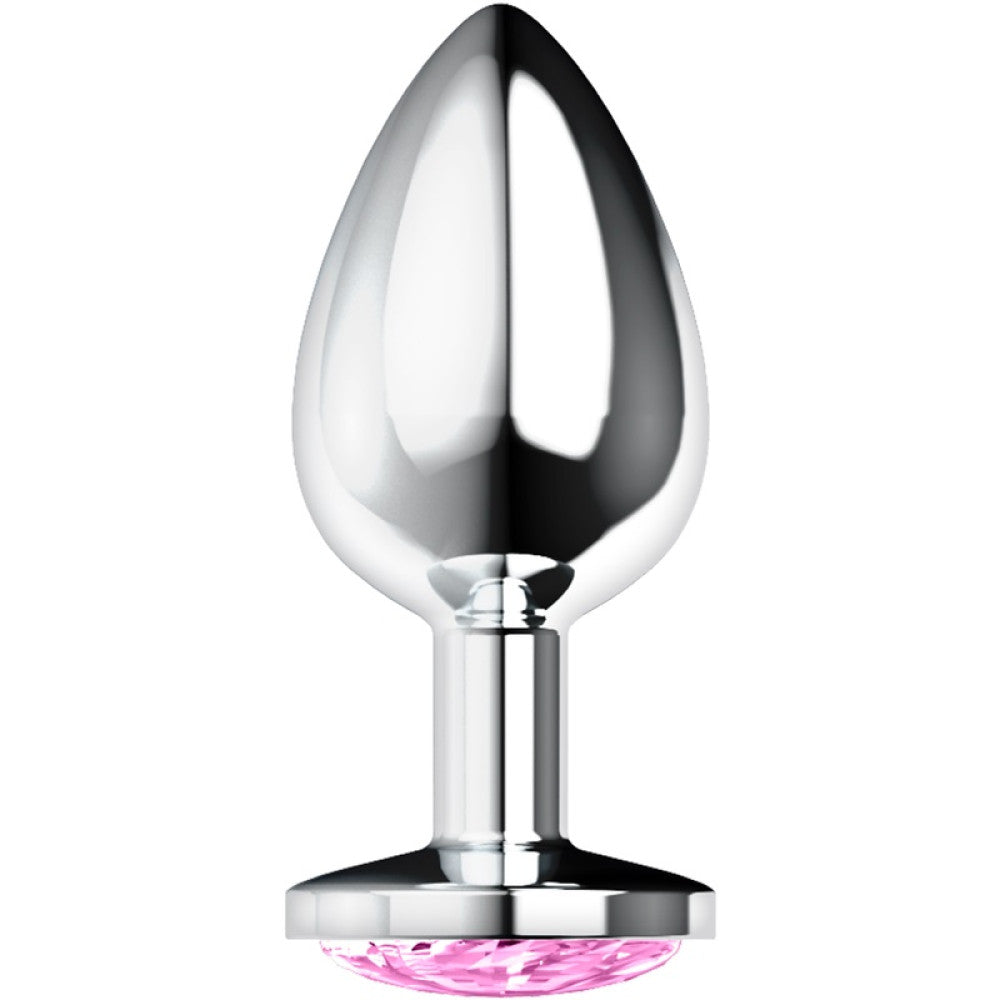 Large Metal Butt Plug with Pink Crystal Ohmama