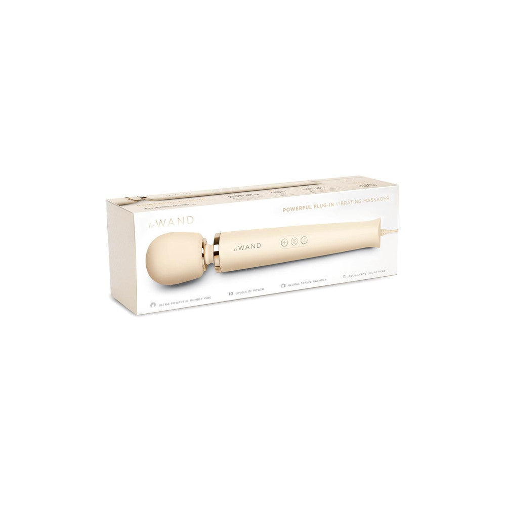 Large Powerful Le Wand Massager with Adapters Cream Colour