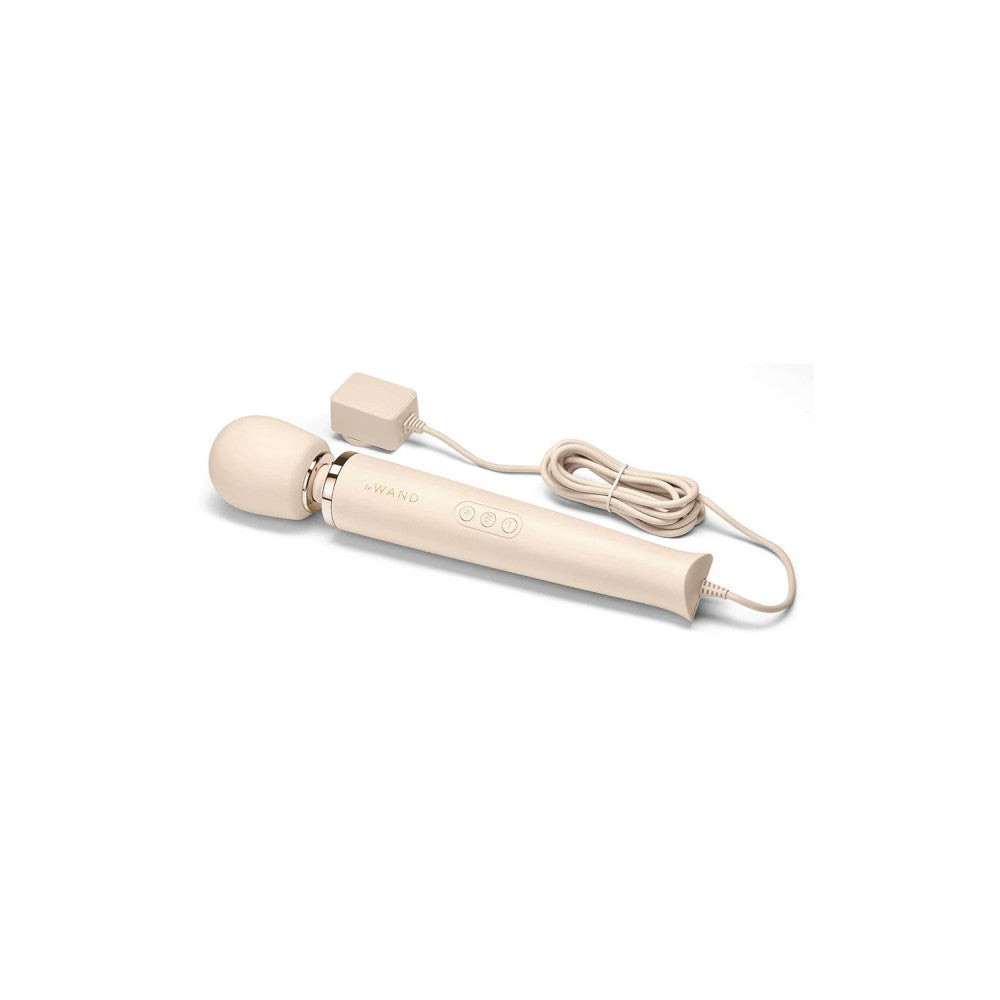 Large Powerful Le Wand Massager with Adapters Cream Colour