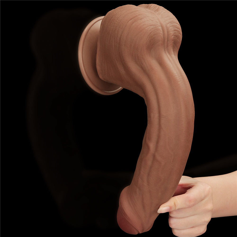 Large Realistic Dildo with Vacuum Attachment Sliding Skin Dong 11.5"