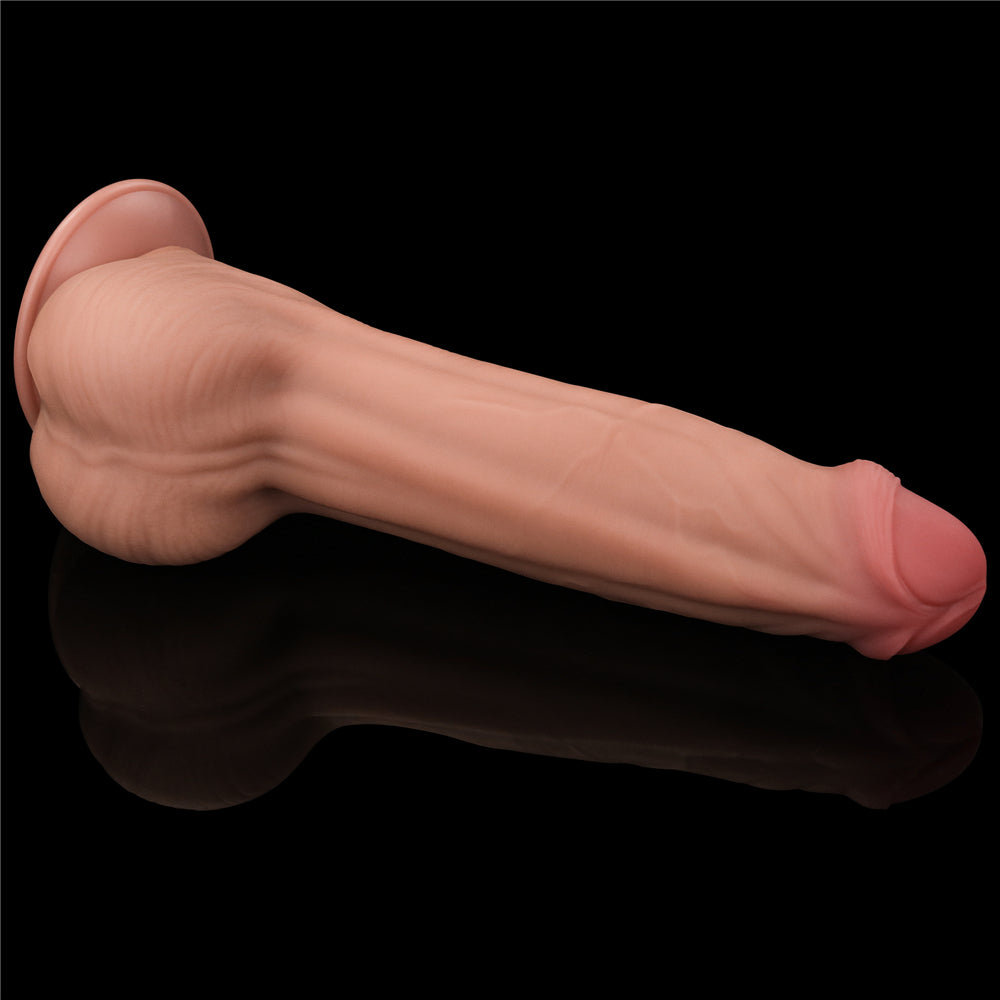 Large Realistic Double Layer Sliding-Skin Dong 11.5" Dildo