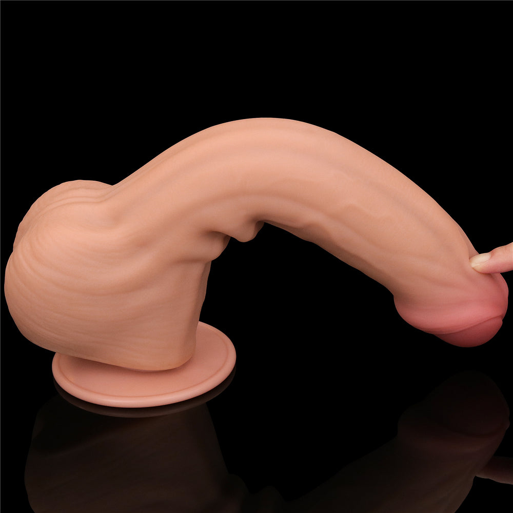 Large Realistic Double Layer Sliding-Skin Dong 11.5" Dildo