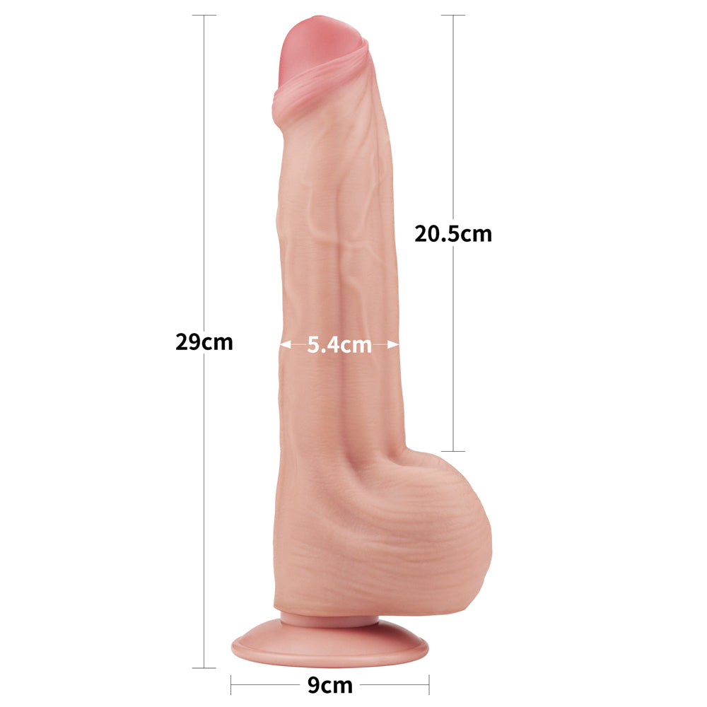 Large Realistic Double Layer Sliding-Skin Dong 11.5" Dildo