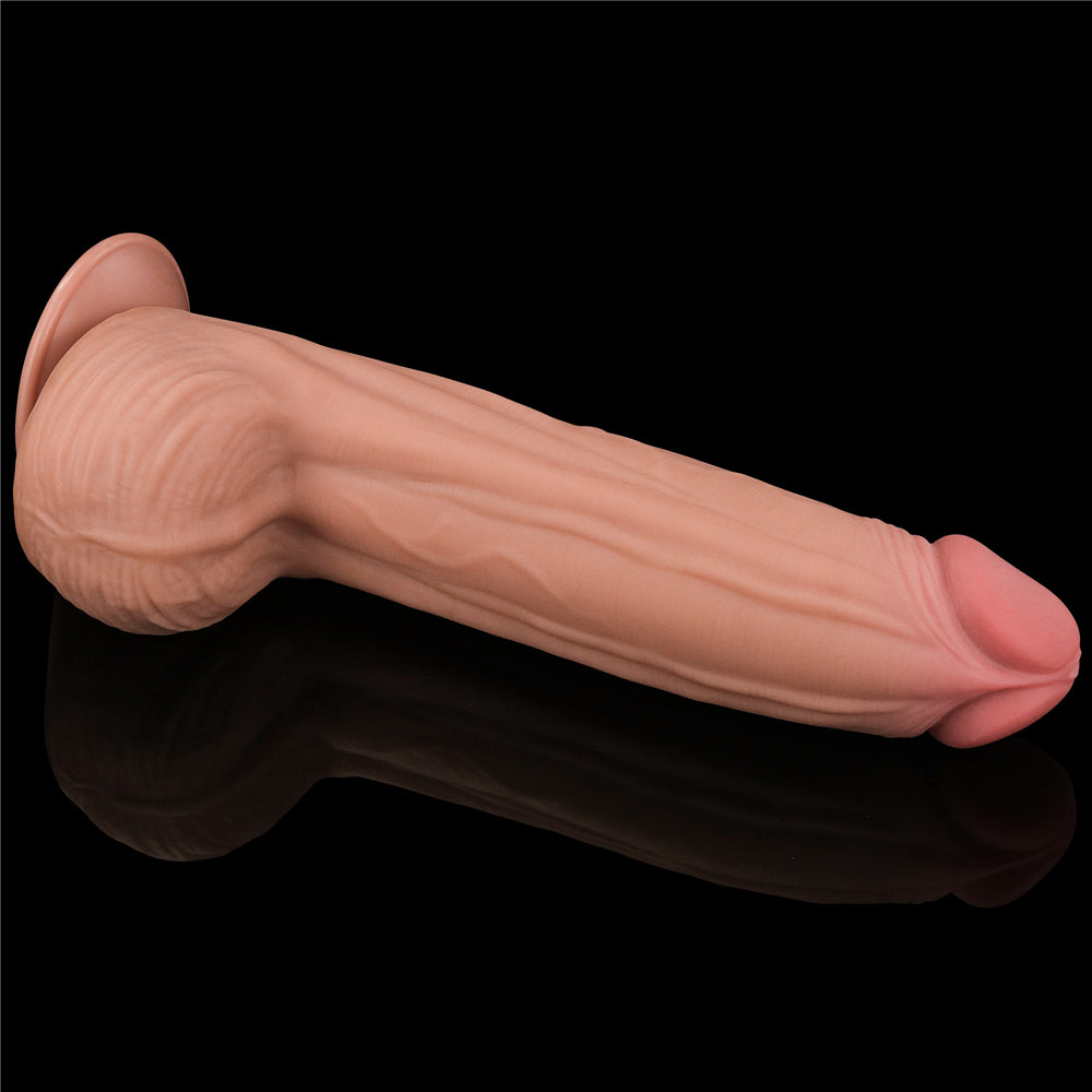 Large Realistic Double Layer Sliding-Skin Dong 12" Dildo