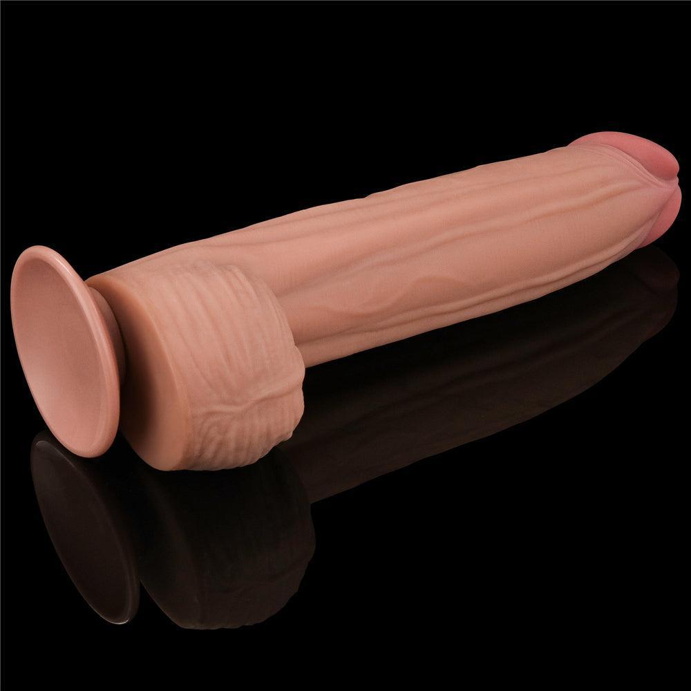 Realistic Dual Layer Sliding Skin Dildo 12"