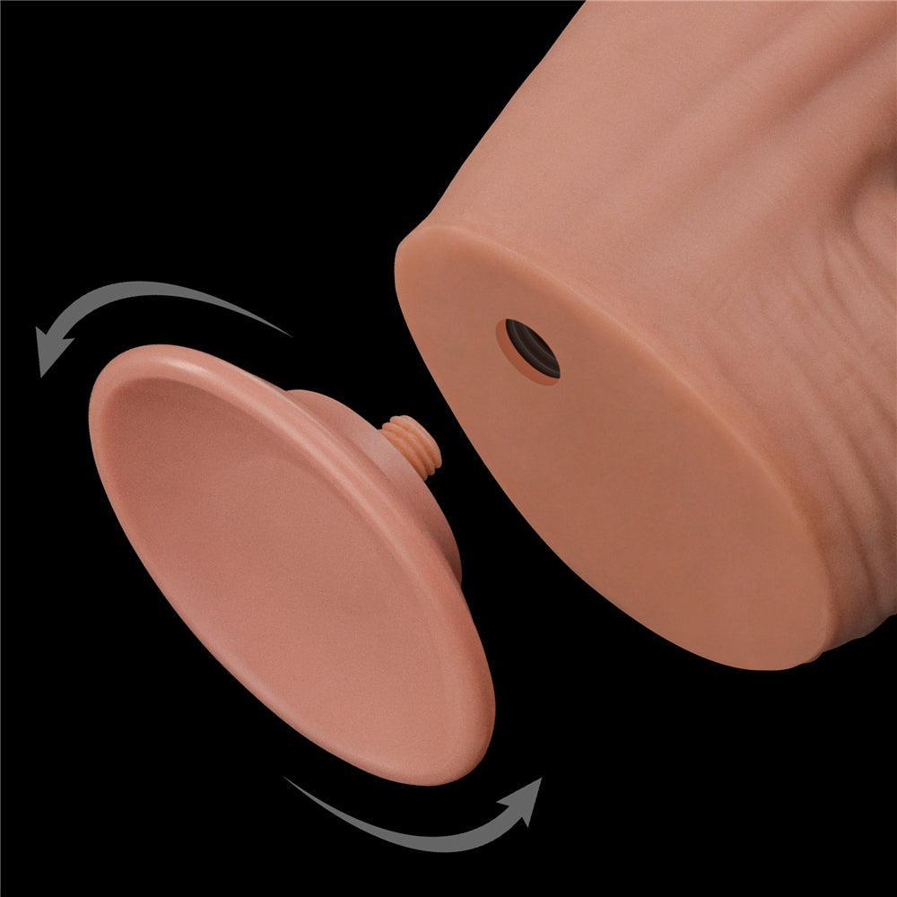 Realistic Dual Layer Sliding Skin Dildo 12"