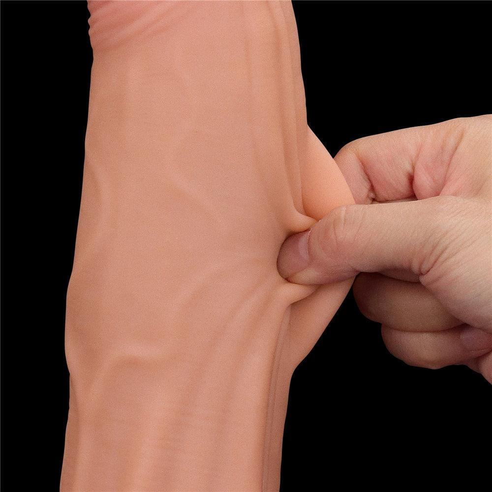 Realistic Dual Layer Sliding Skin Dildo 12"