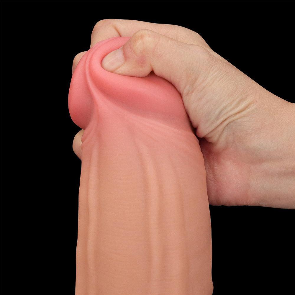 Realistic Dual Layer Sliding Skin Dildo 12"