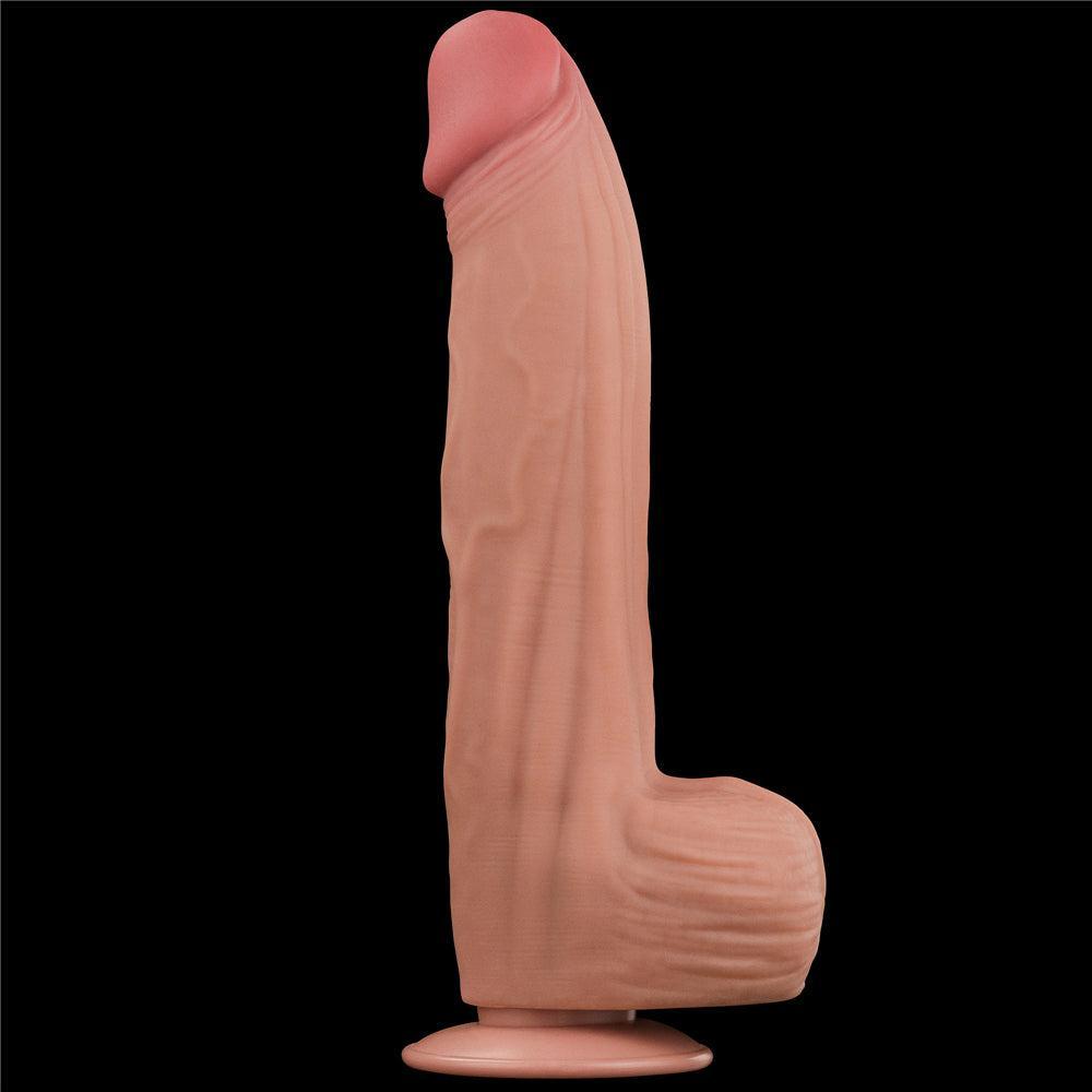 Realistic Dual Layer Sliding Skin Dildo 12"