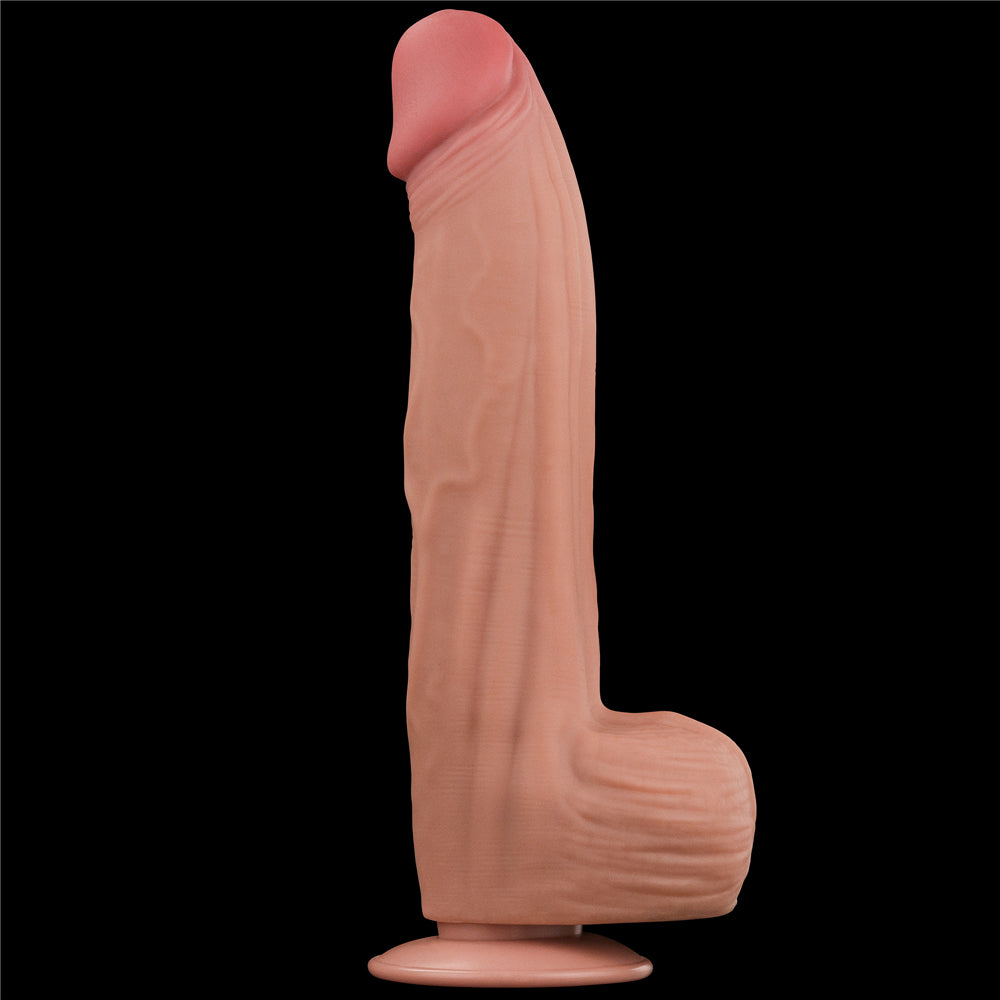 Large Realistic Double Layer Sliding-Skin Dong 12" Dildo